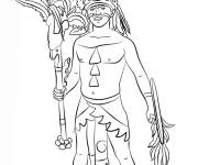 Coloriage H&eacute;ros de Maya