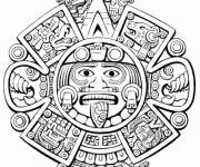 Coloriage Illustration de la civilisation maya complexe