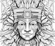Coloriage Illustration du dieu Yum Kaax