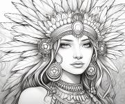 Coloriage Illustration sur le th&egrave;me de la civilisation maya