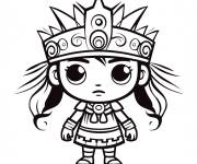 Coloriage Impressionnante fille Maya antique