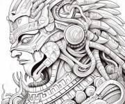 Coloriage Kukulkan de Maya antique