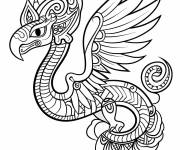 Coloriage Kukulkan symbole de Maya