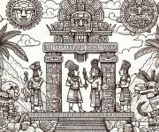 Coloriage La civilisation de Maya en Mexique antique