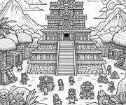 Coloriage La vie en mexique pendant le Maya antique