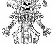 Coloriage Le dieu de la Mort de Mayas Ah Puch