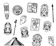 Coloriage Les icones de Maya pour enfants