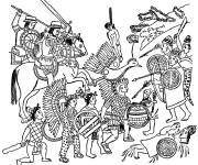 Coloriage Les mayas au bataille