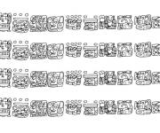 Coloriage Liste des symboles mayas