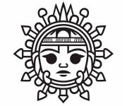 Coloriage Mandala &agrave; motif de Maya antique