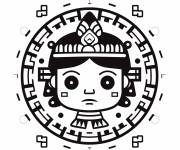 Coloriage Mandala de Fille Maya