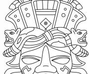 Coloriage Masque de maya