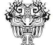 Coloriage Masque inspiration de la civilisation Maya