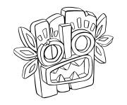 Coloriage Masque Maya 3d