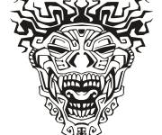 Coloriage Masque Maya adulte
