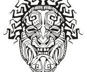 Coloriage Masque Maya difficile