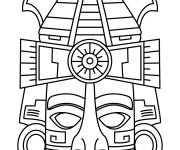 Coloriage Masque maya imprimable