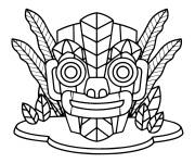 Coloriage Masque Maya pour enfants