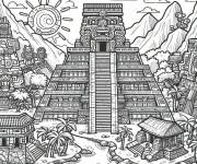 Coloriage Mod&egrave;le de la civilisation de maya