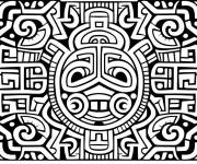 Coloriage Motif complexe de la culture Maya