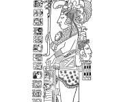 Coloriage Mythologie Maya d&eacute;tail