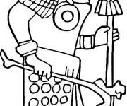 Coloriage Pa&iuml;en de la civilisation Maya