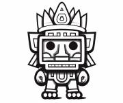 Coloriage Personnage l&eacute;gendaire de Maya