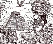 Coloriage Peuple de maya antique
