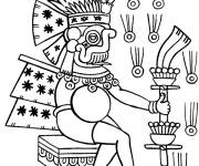 Coloriage Portrait Maya historique