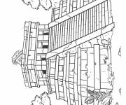 Coloriage Pyramide de Maya en couleurs