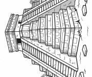 Coloriage Pyramide de Maya gratuit