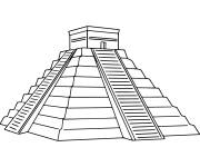 Coloriage Pyramide du Soleil de Maya