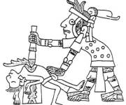 Coloriage et dessins gratuit Rituel de la Maya antique à imprimer