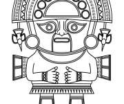 Coloriage Roi Naymlap de la civilisation Maya