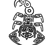 Coloriage Scorpion symbole de Maya