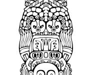 Coloriage Statuette Maya