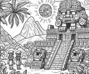 Coloriage Theme de maya antique