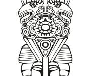 Coloriage Totem Maya