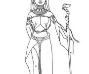 Coloriage et dessins gratuit Une princesse azt&egrave;que simple à imprimer