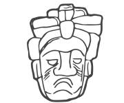 Coloriage Visage d'un bon mayan