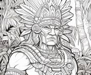 Coloriage Yum Kaax de Maya antique
