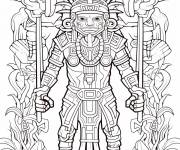 Coloriage Yum Kaax dieu de la foret