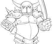 Coloriage Chevalier de Clash Royale tenant son épée