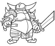 Coloriage Chevalier en armure du jeu Clash Royal