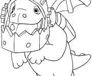 Coloriage Dragon portant un casque Clash Royale