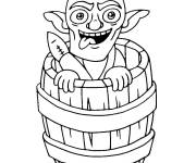 Coloriage Gobelin dans un tonneau Clash Royale