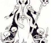 Coloriage et dessins gratuit La sorci&egrave;re du Clash Royale à imprimer