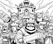 Coloriage Parsennages du jeu Clash Royale en bataille