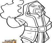 Coloriage Personnage Mage avec le feu