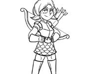 Coloriage Princesse avec arc Clash Royale jeu